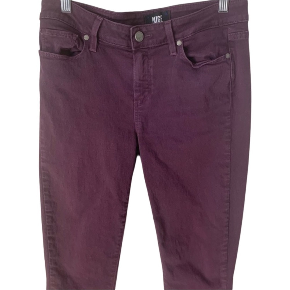 PAIGE Verdugo Ankle Skinny Jeans Autumn Plum Maroon Purple Size 29 - Picture 10 of 13